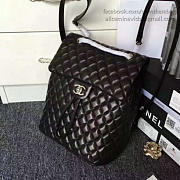 Chanel Quilted Lambskin Large Backpack Black Silver Hardware- 30x25x15cm - 6