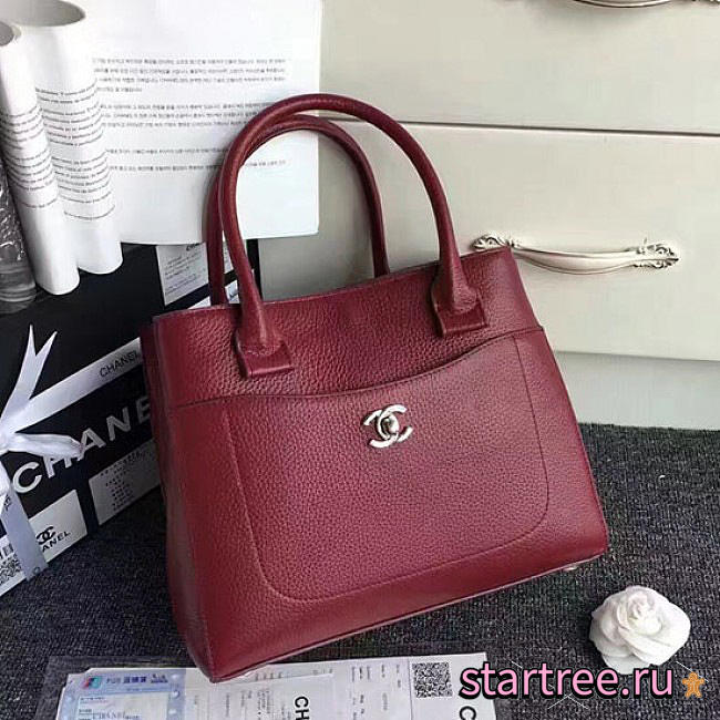 Chanel Calfskin Large Shopping Bag Burgundy A69929 - 27x22x12cm - 1