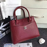 Chanel Calfskin Large Shopping Bag Burgundy A69929 - 27x22x12cm - 1