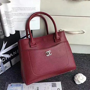 Chanel Calfskin Large Shopping Bag Burgundy A69929 - 27x22x12cm
