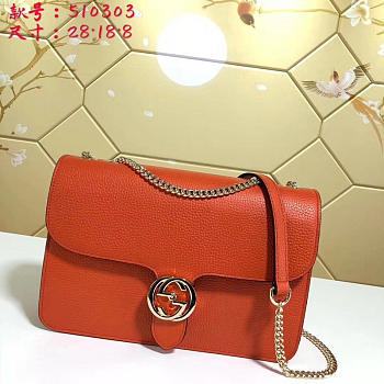 gucci gg flap shoulder bag on chain orange CohotBag 510303