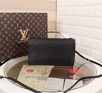 Louis Vuitton Supreme Handbag Shoulder Bag Black - 23x17x5cm