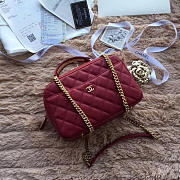 chanel bowling bag jersey & gold-tone metal CohotBag a69924 wine red  - 1