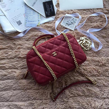 chanel bowling bag jersey & gold-tone metal CohotBag a69924 wine red 