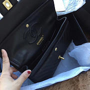 Chanel Classic Handbag Black Grained Calfskin & Gold-Tone -25cm - 4