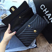 Chanel Classic Handbag Black Grained Calfskin & Gold-Tone -25cm - 6