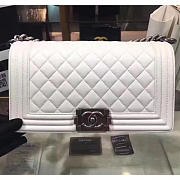 Chanel Quilted Lambskin Medium Boy Bag White- A67086 - 25x14.5x8 - 5