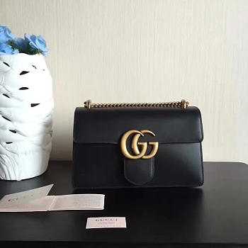 Gucci GG Cortex Marmont Black-  28cm x 16cm x 8cm 