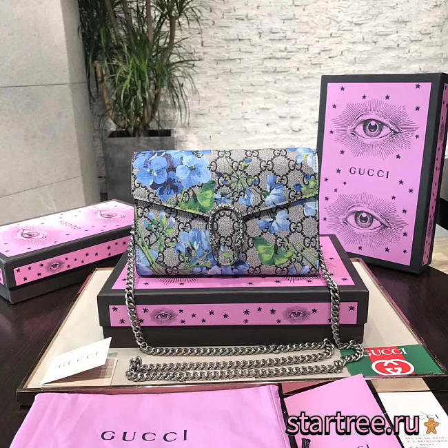 Gucci Dionysus GG Supreme Blue Blooms -20x13x6cm - 1