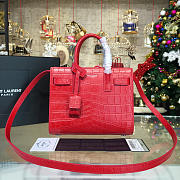ysl sac de jour in crocodile embossed leather red CohotBag 4920 - 1