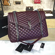 YSL| Envelop Satchel Large Wine Red - 36cm x 26cm x 13cm - 1