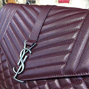 YSL| Envelop Satchel Large Wine Red - 36cm x 26cm x 13cm - 5