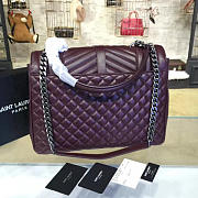 YSL| Envelop Satchel Large Wine Red - 36cm x 26cm x 13cm - 4