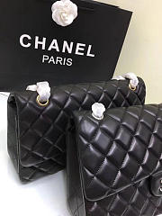 Chanel Lambskin Leather Flap Bag With Gold/Silver Hardware Black 30cm - 5