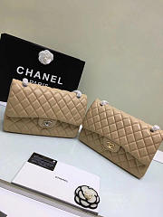 Chanel Lambskin Leather Flap Bag Gold/Silver Beige Large  30cm - 6