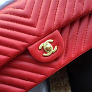 Chanel Classic Handbag Red Grained Calfskin & Gold-Tone -25cm - 6