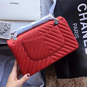 Chanel Classic Handbag Red Grained Calfskin & Gold-Tone -25cm - 5