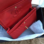 Chanel Classic Handbag Red Grained Calfskin & Gold-Tone -25cm - 4