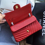 Chanel Classic Handbag Red Grained Calfskin & Gold-Tone -25cm - 3