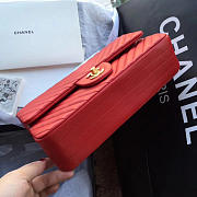 Chanel Classic Handbag Red Grained Calfskin & Gold-Tone -25cm - 2