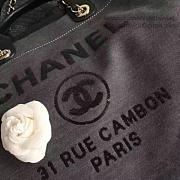 Chanel Canvas And Sequins Shopping Bag Black- A66941 - 38cm - 6