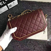 Chanel Lambskin And Calfskin Flap Bag Burgundy- A91836 - 21x12.5x7cm - 2