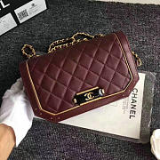 Chanel Lambskin And Calfskin Flap Bag Burgundy- A91836 - 21x12.5x7cm - 3