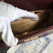 Chanel Lambskin And Calfskin Flap Bag Burgundy- A91836 - 21x12.5x7cm - 5