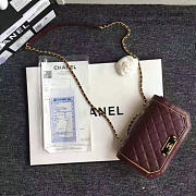 Chanel Lambskin And Calfskin Flap Bag Burgundy- A91836 - 21x12.5x7cm - 6