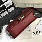 Chanel Quilted Caviar Medium Boy Bag Burgundy - 6