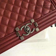 Chanel Quilted Caviar Medium Boy Bag Burgundy - 5