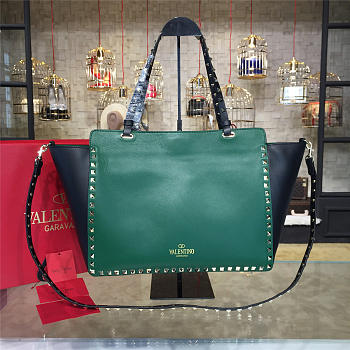 CohotBag valentino rockstud handbag black with green/red