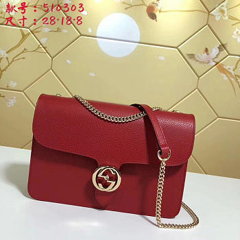 gucci gg flap shoulder bag on chain red CohotBag 510303