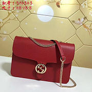 gucci gg flap shoulder bag on chain red CohotBag 510303 - 6