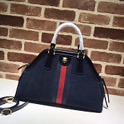 gucci re(belle) suede medium top handle bag ‎516459 navy bluee CohotBag 2018 - 5