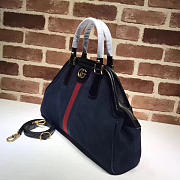 gucci re(belle) suede medium top handle bag ‎516459 navy bluee CohotBag 2018 - 4