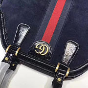 gucci re(belle) suede medium top handle bag ‎516459 navy bluee CohotBag 2018 - 3