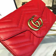 Gucci GG Marmont Matelassé Leather Super Mini Bag Red - 21cm x 14cm x 3cm - 6