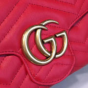 Gucci GG Marmont Matelassé Leather Super Mini Bag Red - 21cm x 14cm x 3cm - 5