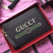 Gucci GG Leather Black Clutch Bag - 30x20x1.5cm - 3