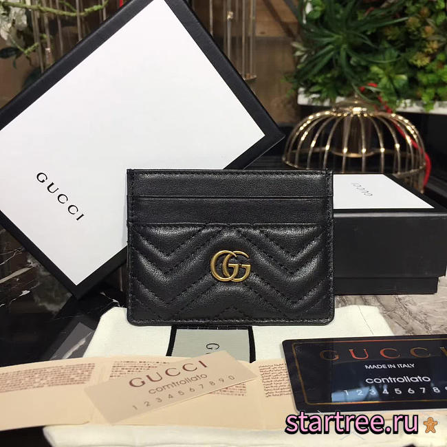 gucci marmont card case nextblack leather - 1