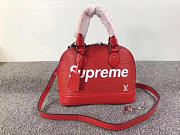 Louis Vuitton Supreme Domed Satchelv Red- M40301 - 25x19x12cm - 6