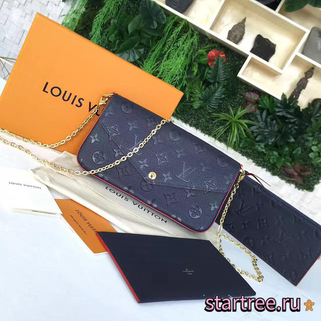 Louis Vuitton | Pochette Felicie Marine Rouge -  21cm x 3cm x 11cm - 1