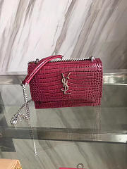 YSL Sunset Chain Wallet In Crocodile Embossed Shiny Leather - 17cm x 13cm x 7cm - 1