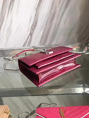 YSL Sunset Chain Wallet In Crocodile Embossed Shiny Leather - 17cm x 13cm x 7cm - 6