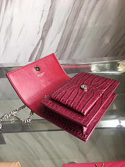 YSL Sunset Chain Wallet In Crocodile Embossed Shiny Leather - 17cm x 13cm x 7cm - 4