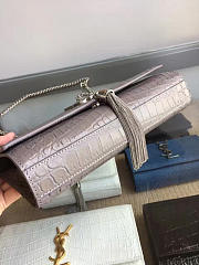 ysl monogram kate silver tassel in embossed crocodile shiny leather CohotBag 5038 - 3