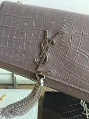 ysl monogram kate silver tassel in embossed crocodile shiny leather CohotBag 5038 - 4