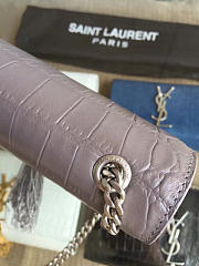 ysl monogram kate silver tassel in embossed crocodile shiny leather CohotBag 5038 - 5