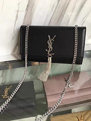 YSL Medium Kate Bag With Leather Tassel silver-  24cm x 14cm x 4.5cm - 1